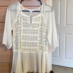 Charming Charlie sheer 3/4 sleeve shirt